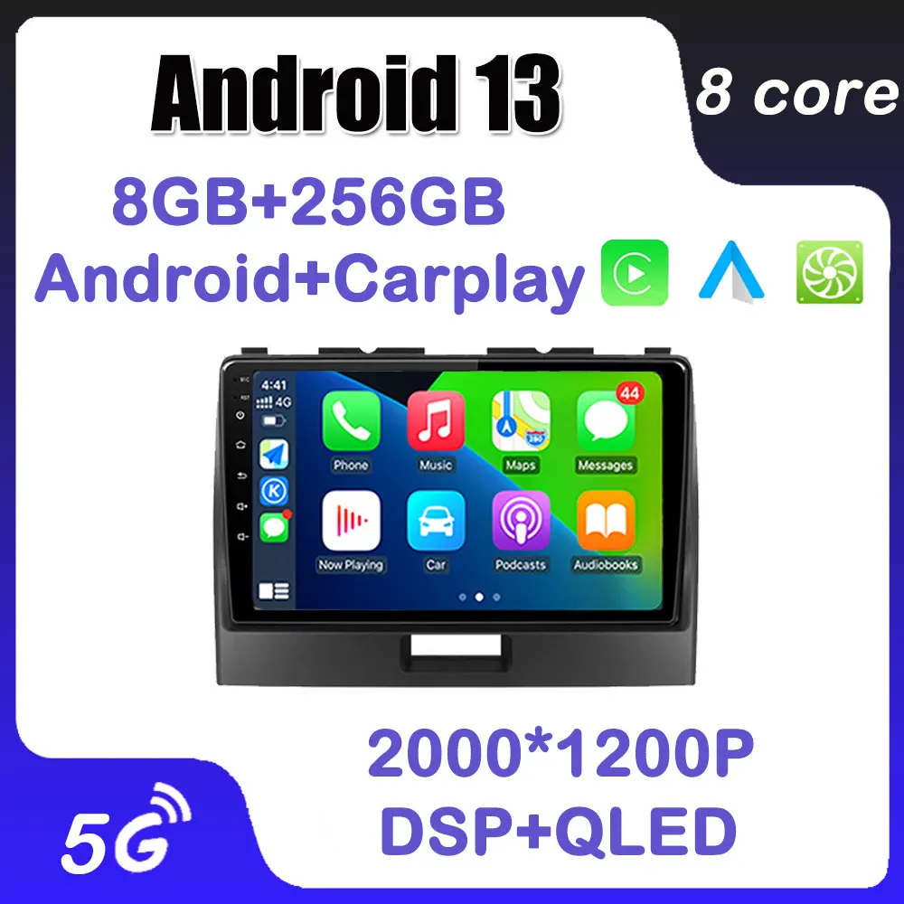 

9 Inch Android 13 For Suzuki Wagonr 2010-2018 Auto Carplay GPS Navigation QLED Touch Screen Car Radio Multimedia Video Player FM