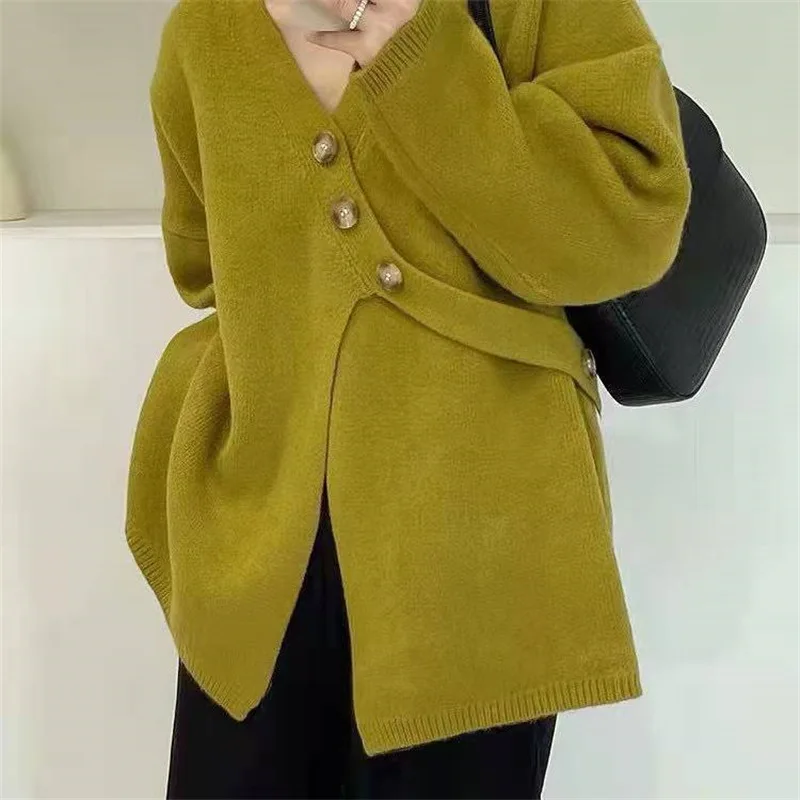 Women Loose Knit Sweater Coat Autumn Winter