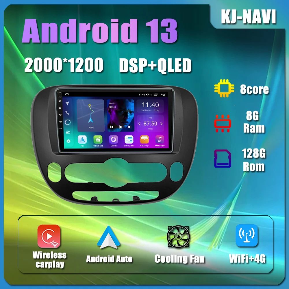 

9 Inch Android 13.0 For Kia Soul 2014-2018 Car Player Radio Video Central Multimedia GPS Navigation Bluetooth Intelligent System