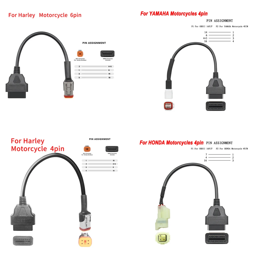 OBD2 Connector For KTM Motorcycle Motobike For YAMAHA HONDA Moto Ducati OBD 2 Extension Cable Diagnostic Tools