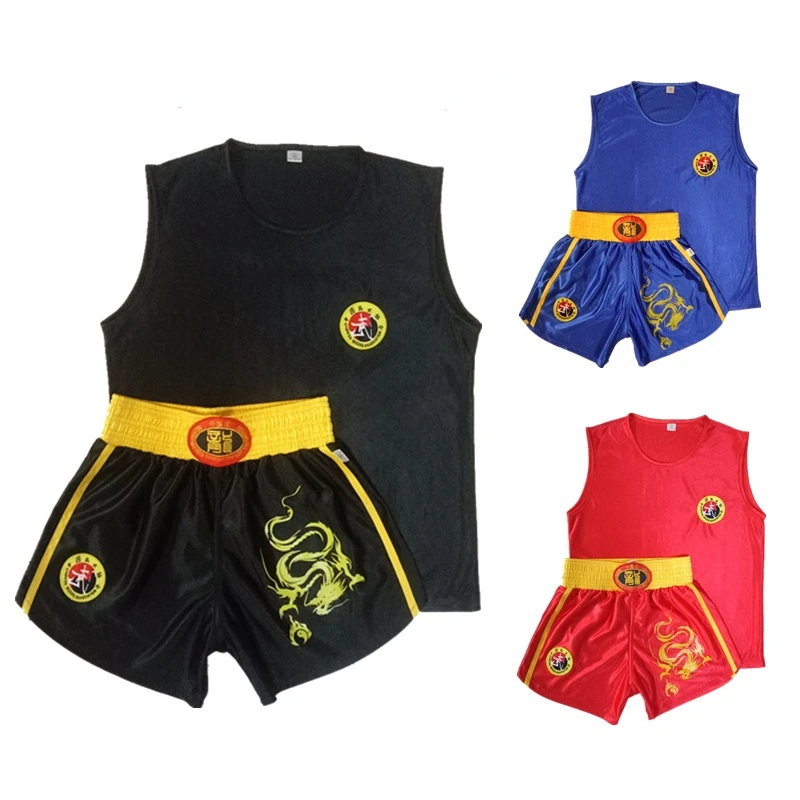 

Stocks Clear MS Kid Women Men MMA Muay Thai Shorts and T-Shirts Sport Kick Boxing Uniform Training Wushu Trunks Clothes EO