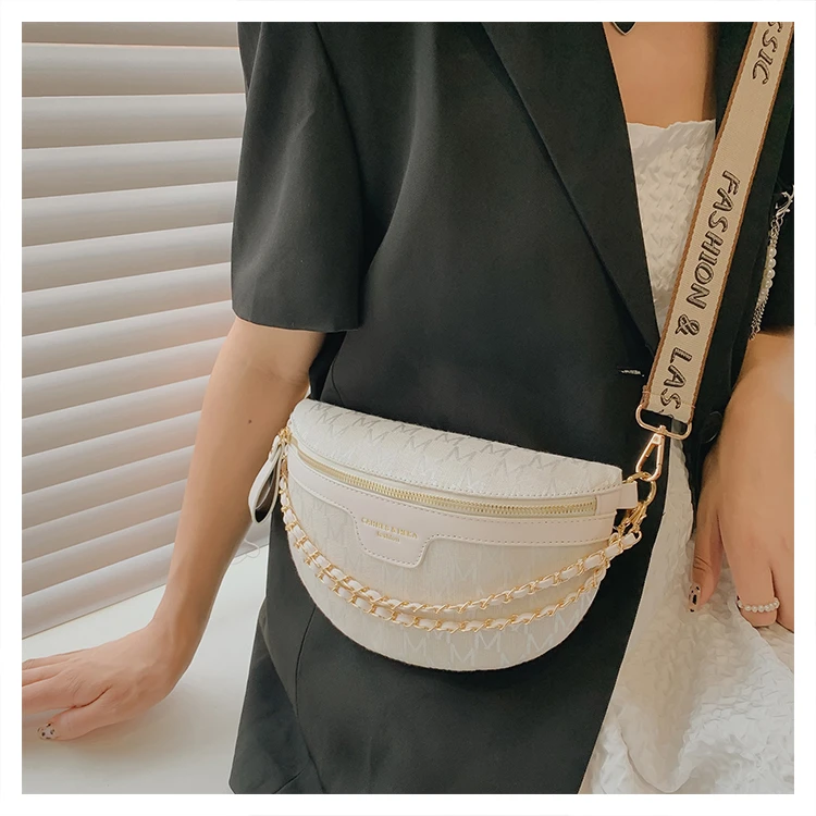 Sac banane,de marque de luxe pour femmes,de avec cha?�ne multifonction de styliste- Rose[C51495 