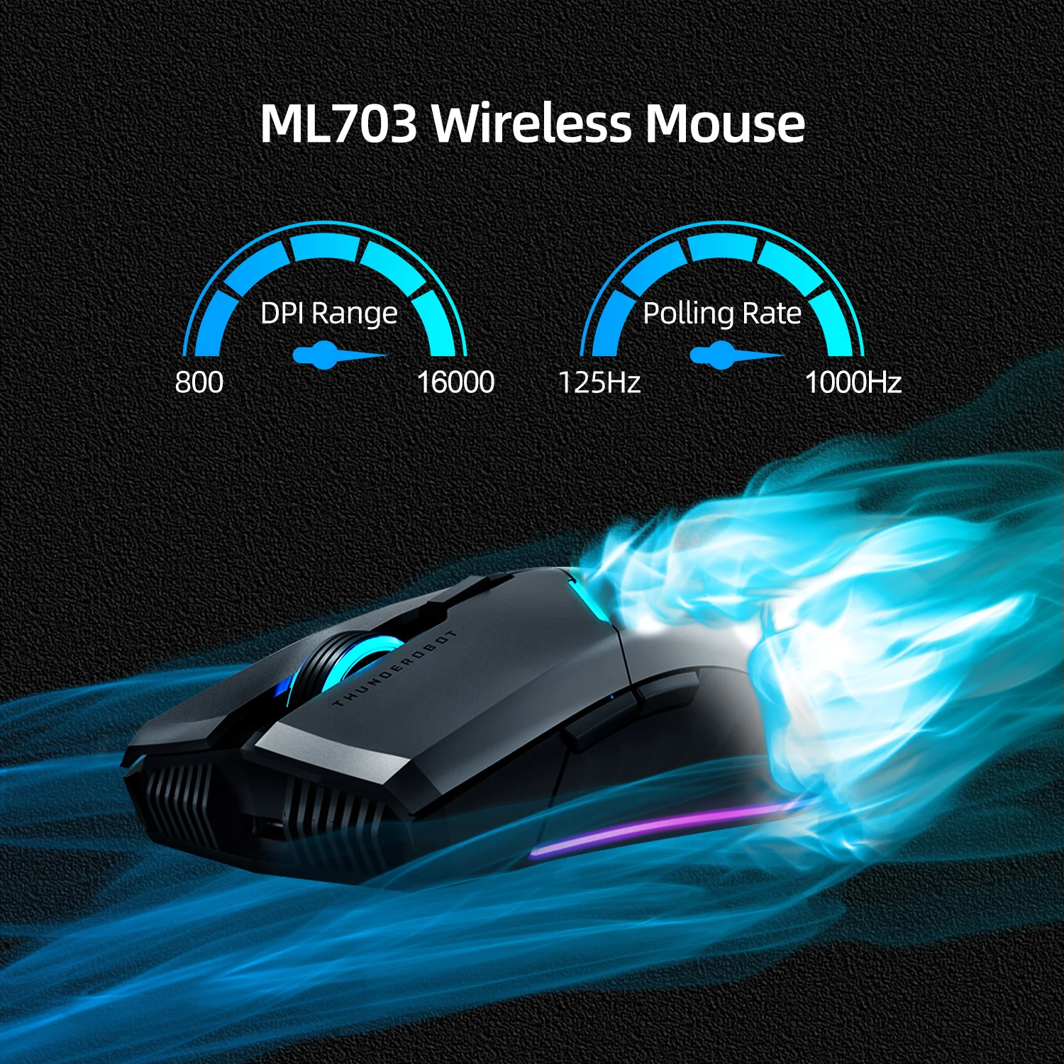 Thunderobot Ml703 Pro Wireless Gaming Mouse 2.4g Wireless Wired Rgb Gamer 19000 Dpi 1000mah Mouse para pc Portátil Gaming - Imagem 5