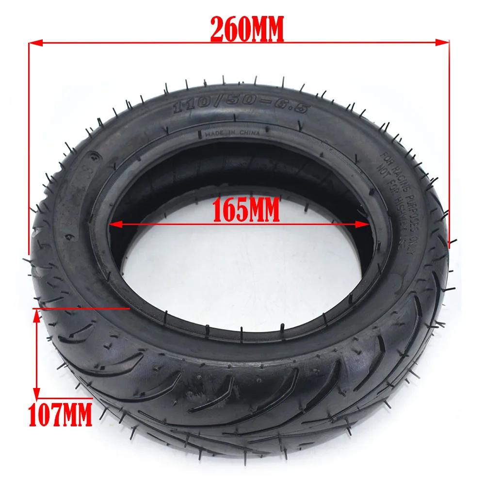 90 / 65-6.5 and 110/50-6.5 Front and Rear Tire& Inner Tube Bent Valve fits 49cc Mini Dirt Bike e Scooter Mini Moto