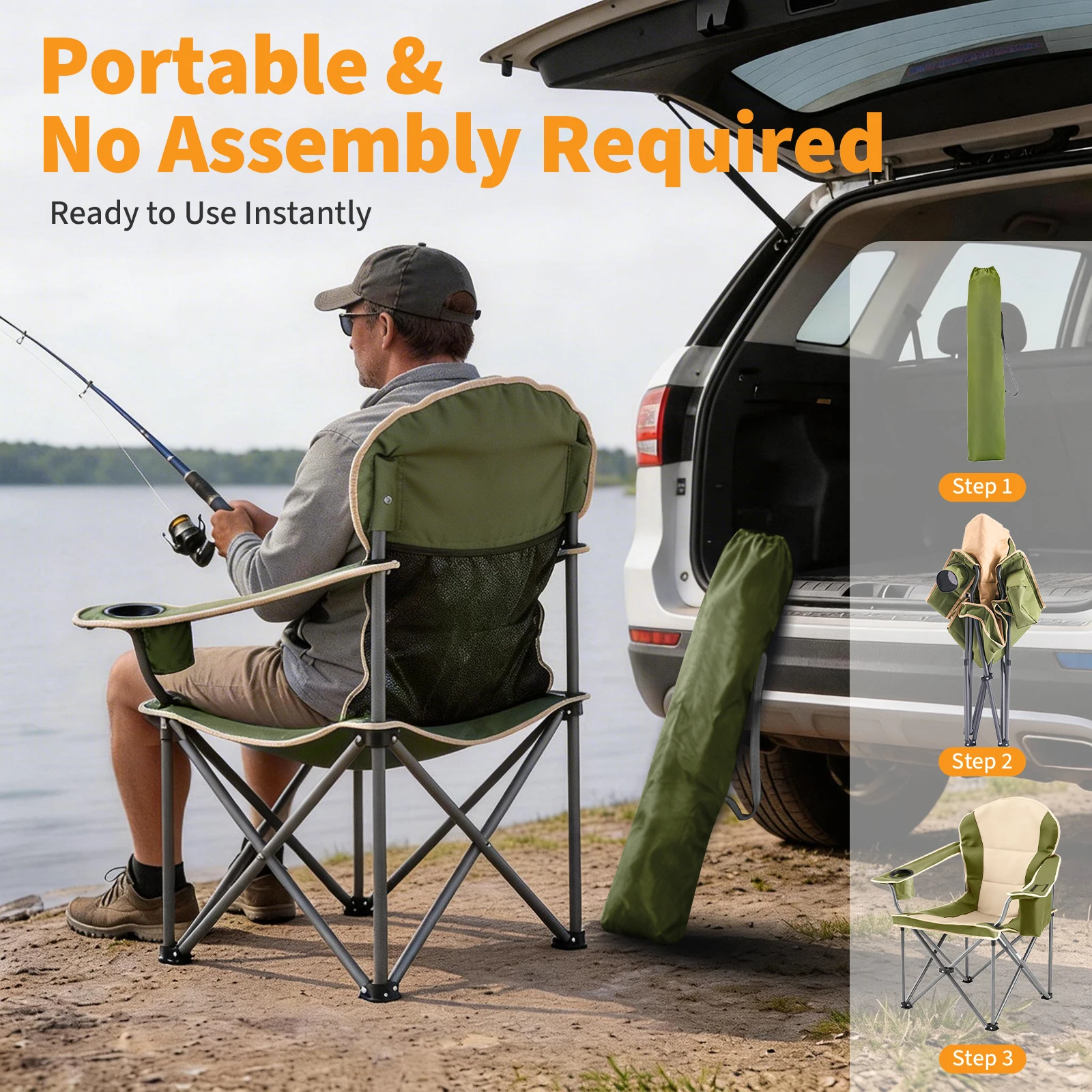portable carry size folded chair