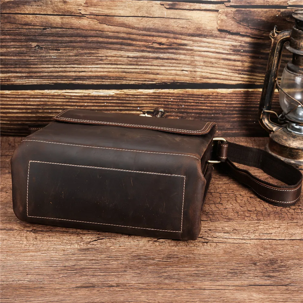Men's Shoulder Bag Genuine Leather Business Luxury Sling Messenger Crossbody Handbag Sling Bag Male Travel Large Capacity Pouch