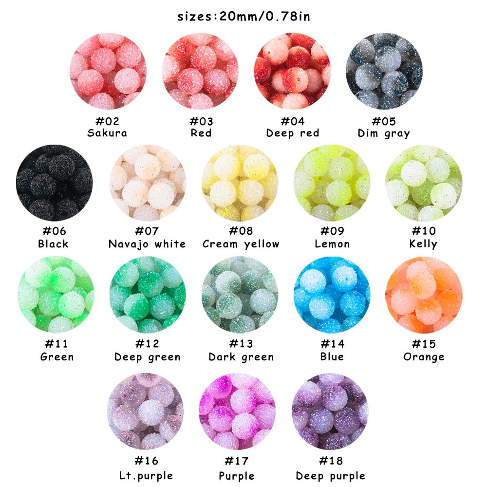Colorful 20mm Acrylic Gradient Beads for DIY Jewelry and Accessories