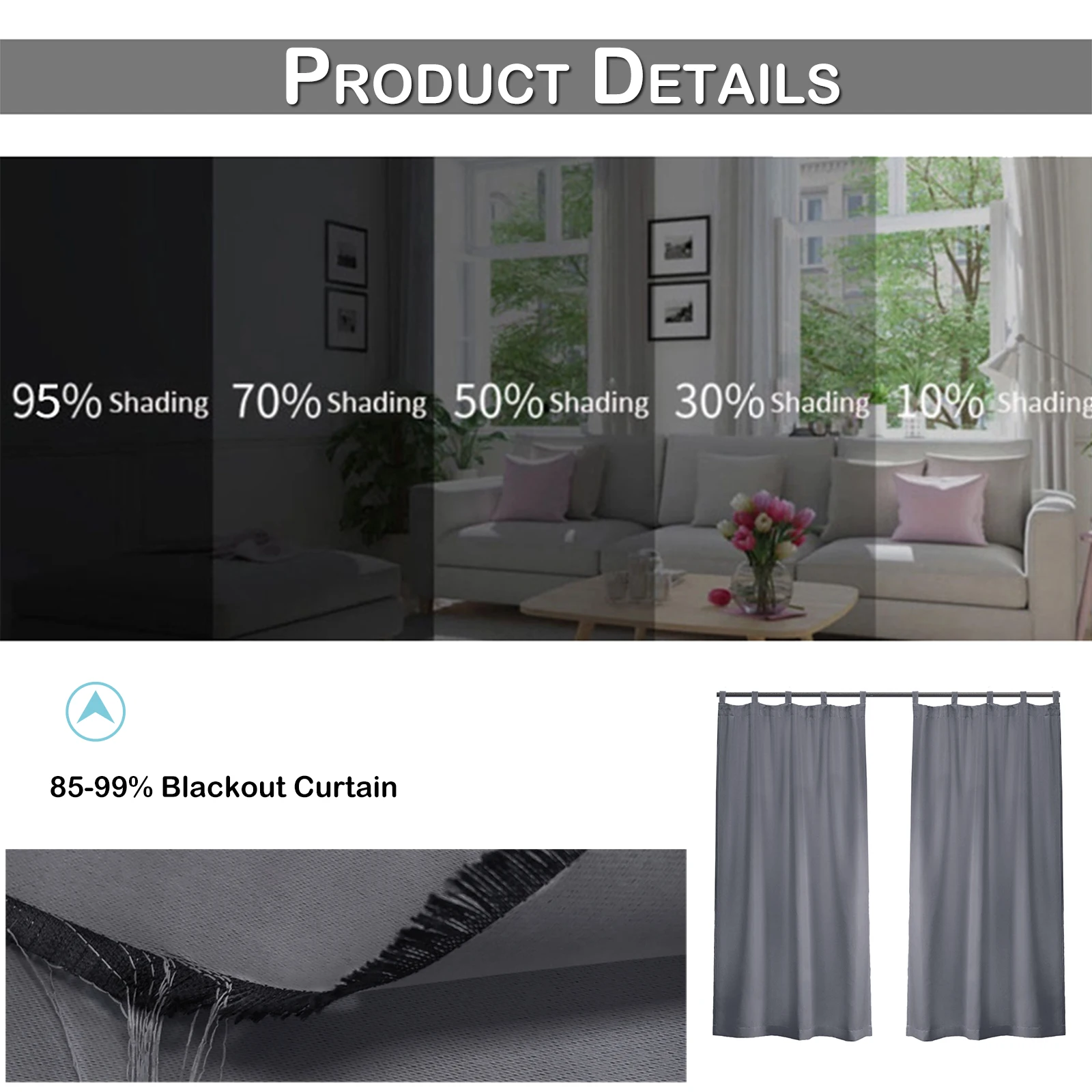 Patio Outdoor Waterproof Curtains Tap Top Thick Blackout Curtains Garden Heavy Thermal Insulated Window Drapes Pergola Panel