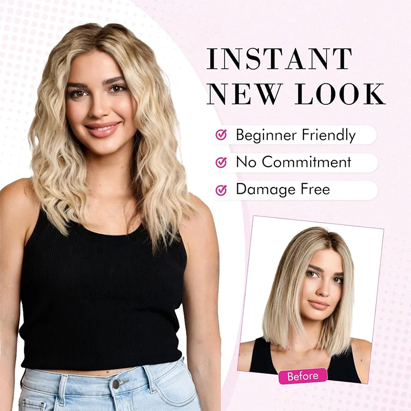 Synthetic Hair Extensions 6PCS Curly Clip In Hair Extensions 12" Short Curly Wavy Invisible Natural Soft Hairpieces for Women