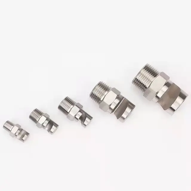 1/8 "1/4" 3/8 "1/2" 3/4 "Elhajolt Széles Látószögű Lapos Ventilátor Fúvóka Bsp Hím Rozsdamentes Acél Sprinkler A Por Eltávolításához. Tisztító Hűtő - Image 3