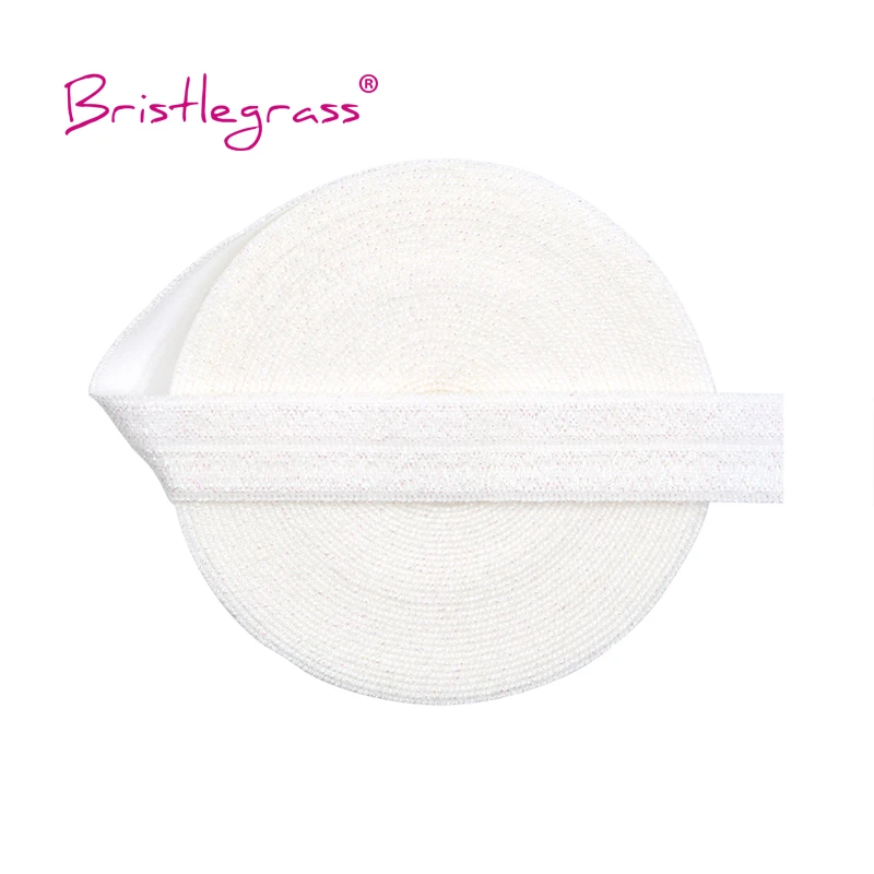 Silver Glitter Fold Over Elastic Bands - 5/8 Spandex Trim for Hair Accessories & Sewing Projects