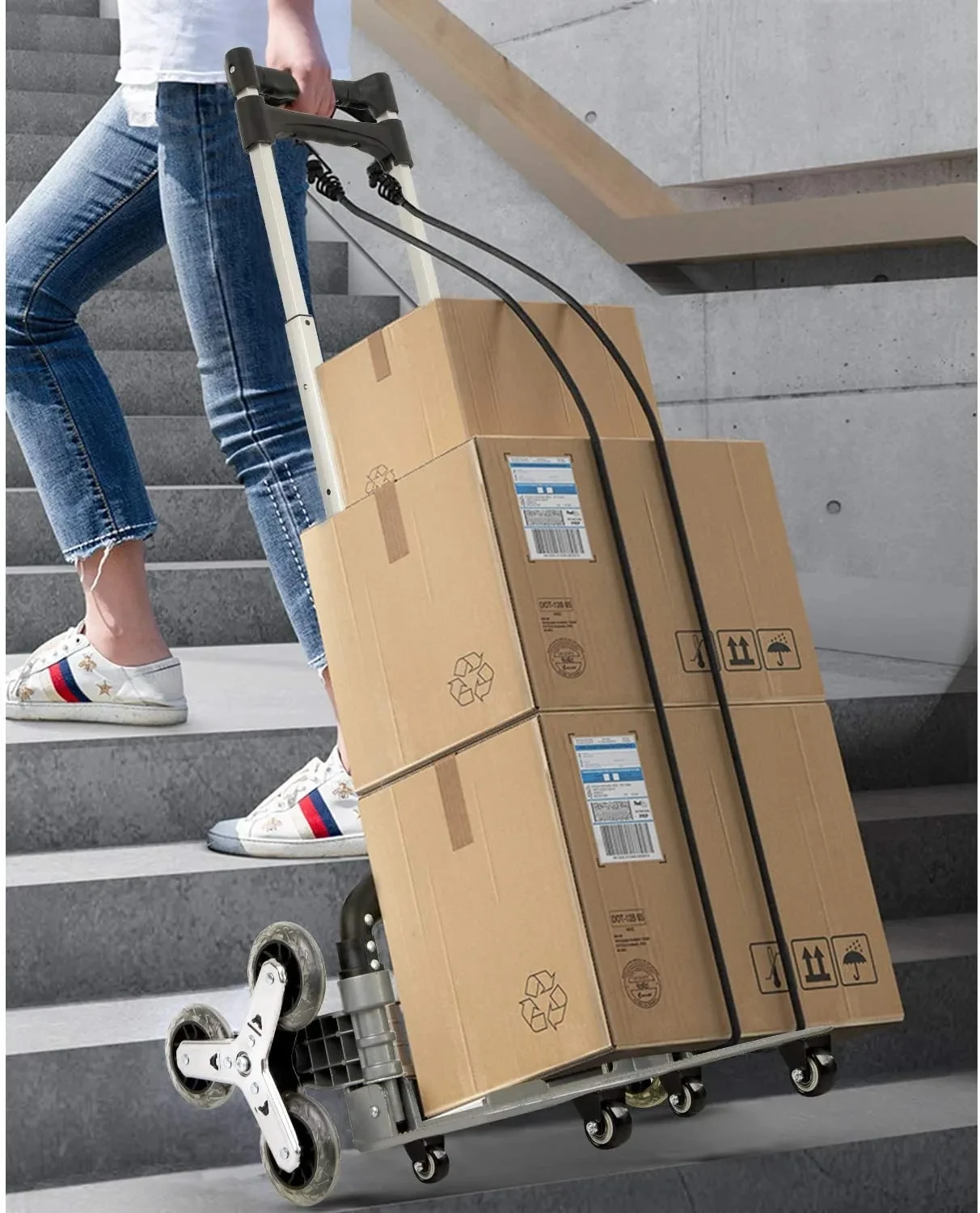 74kg Portable Folding Trolley Cart Home Supermarket Shopping Cart Trolley Pulling Tool Beach All Terrain Stair Climbing Car