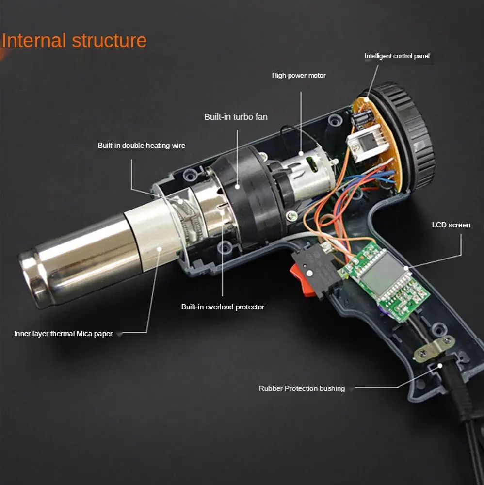 220V 2000W Electric Hot Air Gun Variable Temperature