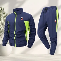 Costume de sport décontracté pour hommes, veste à fermeture éclair avec logo unique imprimé, avec pantalon, pour l'été, le fitness, le cyclisme, les activités de plein air et les trajets quotidiens 6