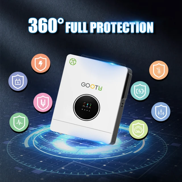 GOOTU 6.2KW/10.2KW Hybrid Solar Inverter Dual Output 24V/48V MPPT 160A Pure Sine Wave On/Off Grid for Home Power Supply 2
