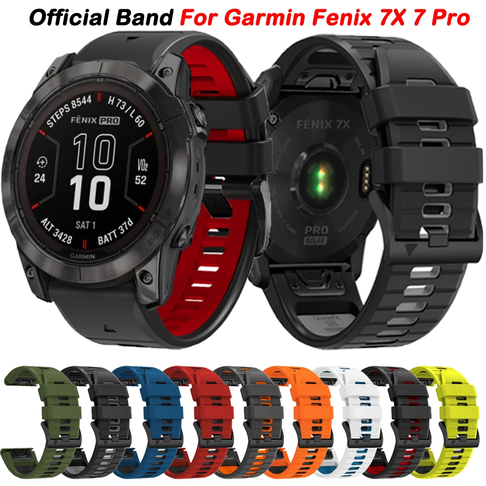 

22mm 26mm Official Silicone Band For Garmin Fenix 7 7X Pro Epix 6 6X Pro 5 5X Plus 3 HR Bracelet Instinct 2X Original Strap