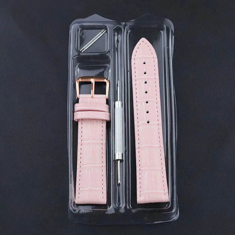 Premium Genuine Leather Watch Strap in Green, Purple, and Blue with Gift Box