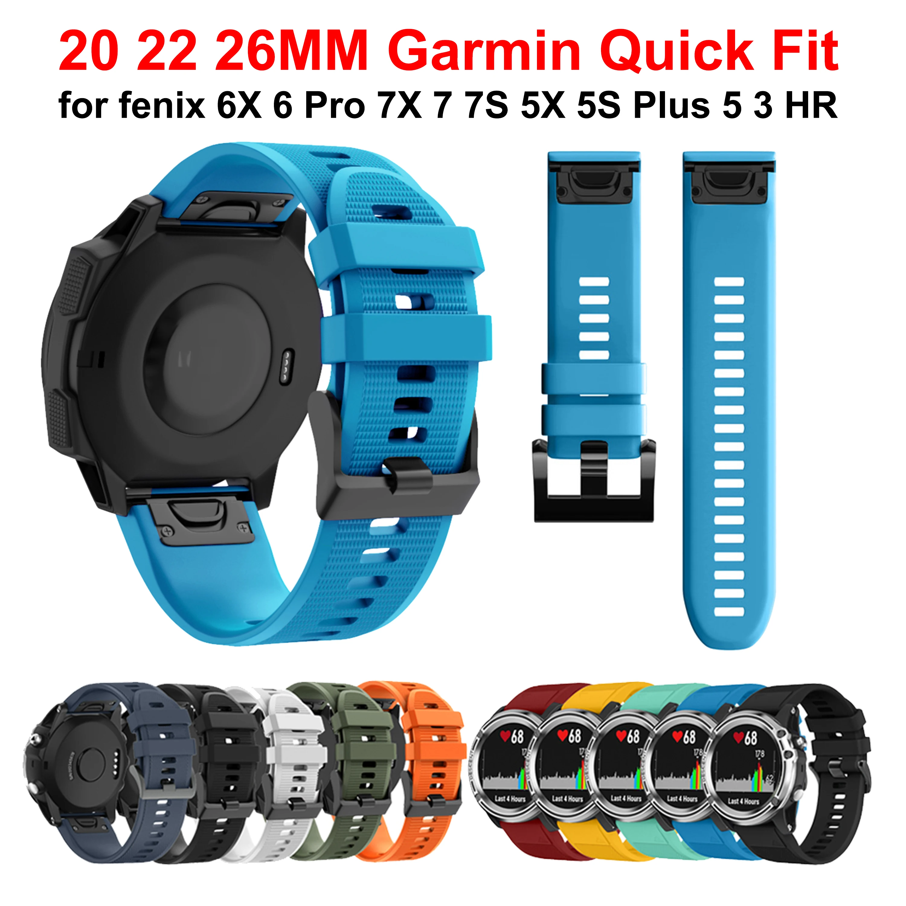Lot De 2 Bracelets Kwmobile Compatibles Garmin Forerunner 955 / Fenix 7, 6 Pro, GPS 5 – Noir, Neuf Sous Blister