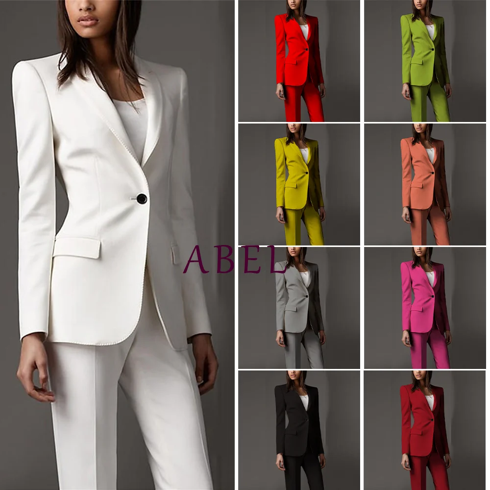 Women Suit Formal Business Office Slim Fashion 2 Piece Set Custom