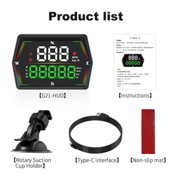 Enhanced Digital GPS Speedometer with Large Display, Compass, Time Display & Overspeed Alarm (G21)