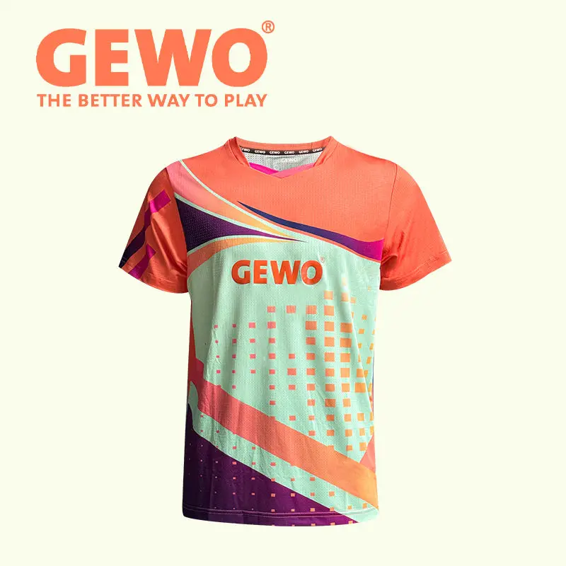 GEWO Table Tennis Jersey Short Sleeved Breathable Sweat Absorbing Quick Drying Fabric Training Competition Unisex Sports T-shirt