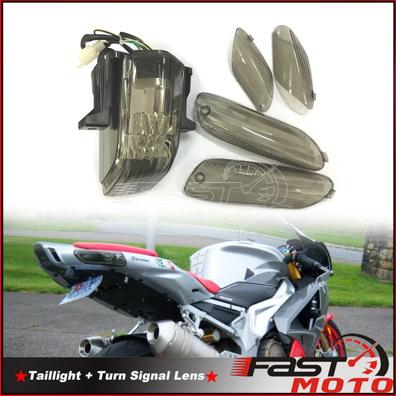 

LED Taillight Rear Stop Lamp For APRILIA RSVR RSV1000R RSV 1000 R Smoke Brake Light + 4pcs Turn Signals Lens Motorcycle Parts