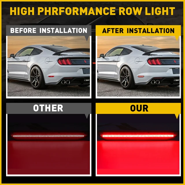 Luces Laterales LED Mustang 2015-2021 - Lentes Ahumadas Blancas 6000K (2 Piezas)