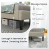 Twin Bed Frames for Kids, Modern Upholstered Platform Bed with Button Tufted Headboard, Wooden Slats Support Mattress 6
