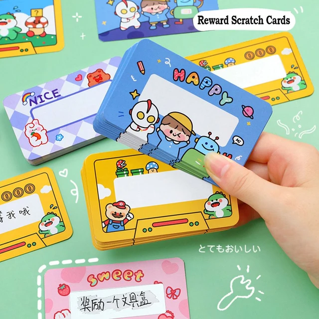 50Pcs Cartoon Boy Girl Punch Card For Children's Toy Reward Incentive Cards  Small Business Commodity Packaging