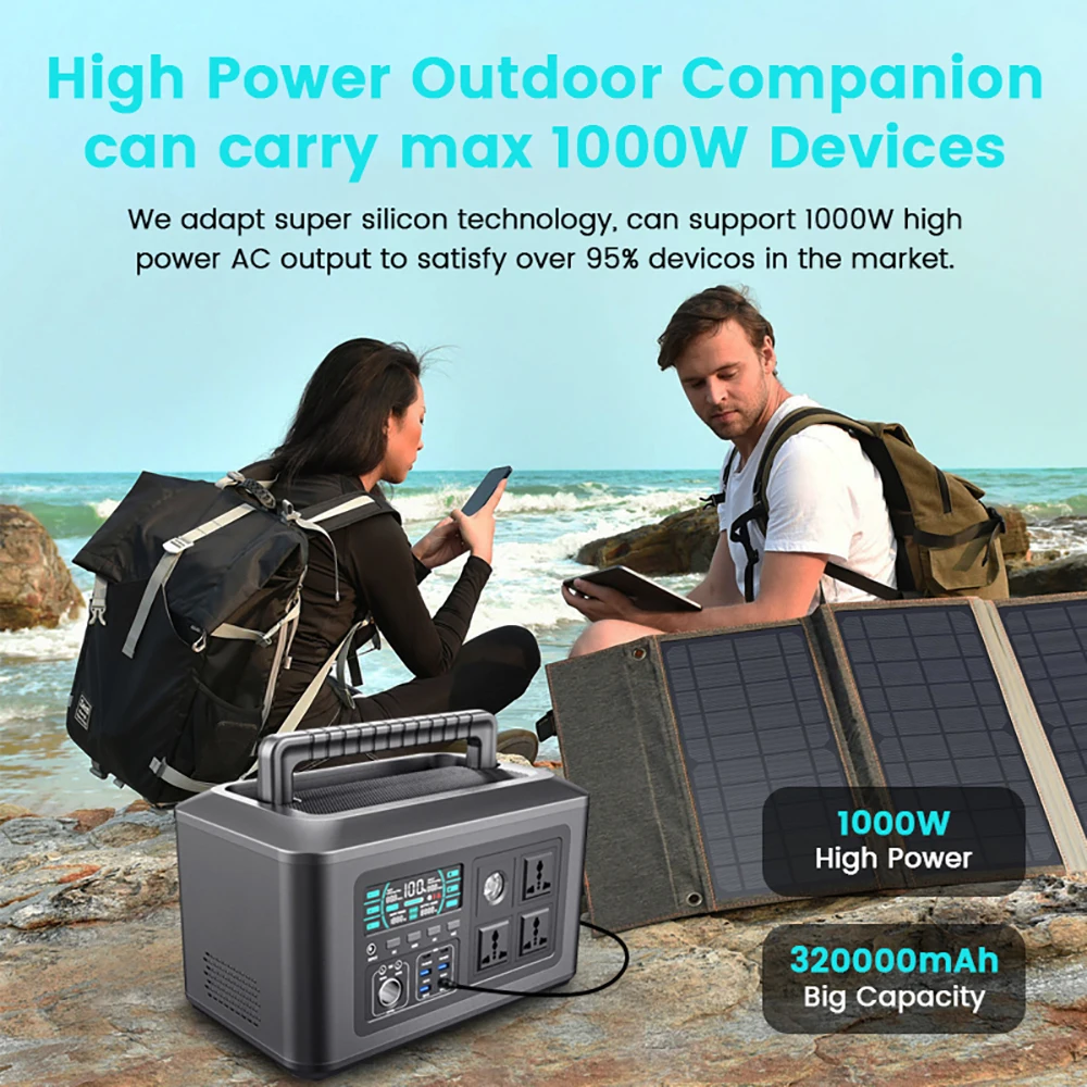 1024Wh Portable Power Power Station Lifepo4 Batteries Powerful Power Bank 1000W Solar Generator Emergency Power Supply Outdoor ﻿ 4