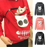 Sweatshirt Cat Lovers Hoodie Dropshipping Kangaroo Dog Pet Paw Pullovers Cuddle Pouch Sweatshirt Pocket Animal Ear Hooded Plus 1
