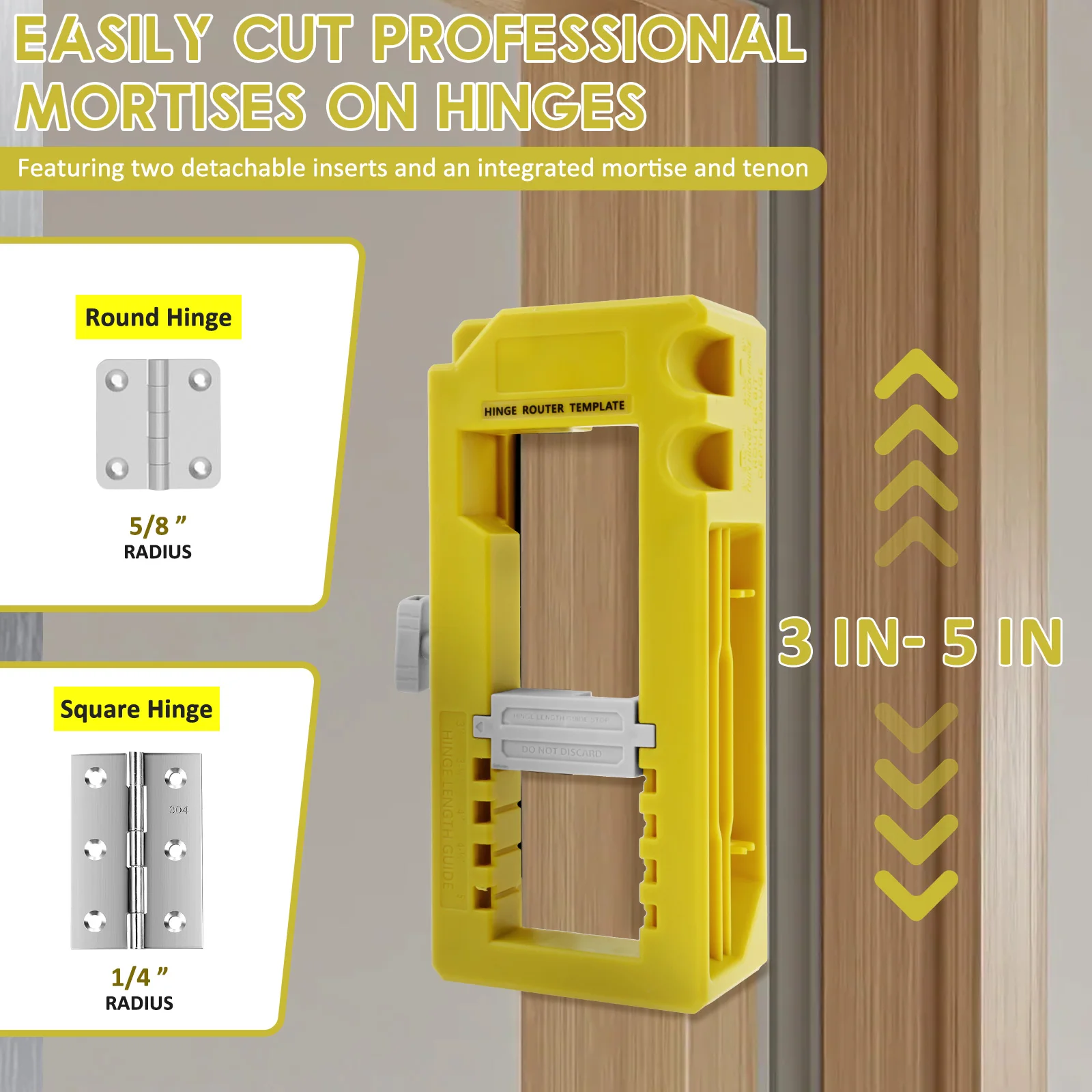 Door Hinge Jig, Door Hinge Mortiser Hinge Installation Kit Door Hinge Jig For Door And Door Frame Jamb Fits For 8 Hinge Sizes From 2 1 2 To 6 And 5 Door Thickness From 1 3 8 To 2 1 2
