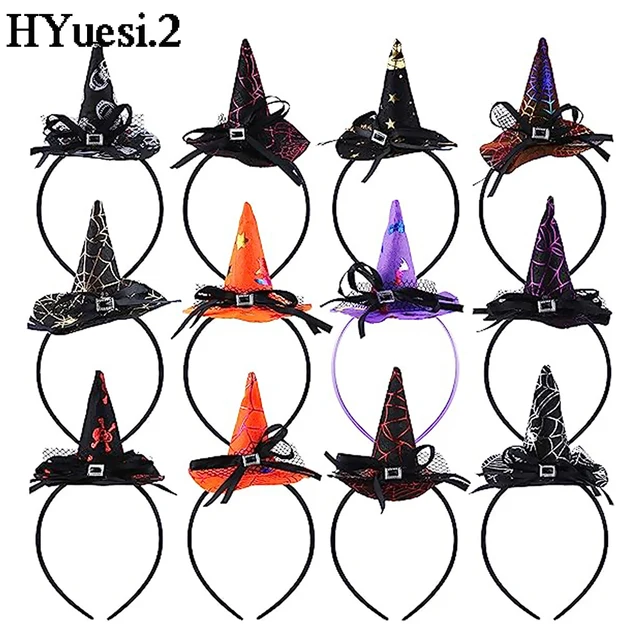 Mini Pointy Witch Hat Hairbands Spider Web Pumpkin Skull Shaped Hair Hoops For Kids Girls Halloween Headbands Cosplay Decoration 1