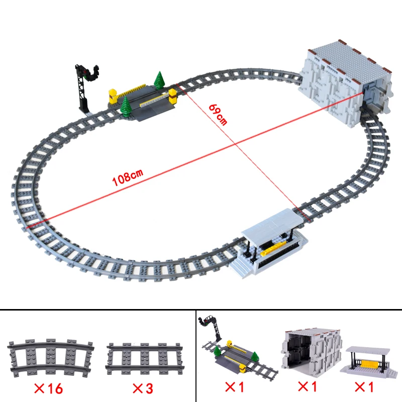 High-Tech Creative City Train Station Building Blocks Toy Set