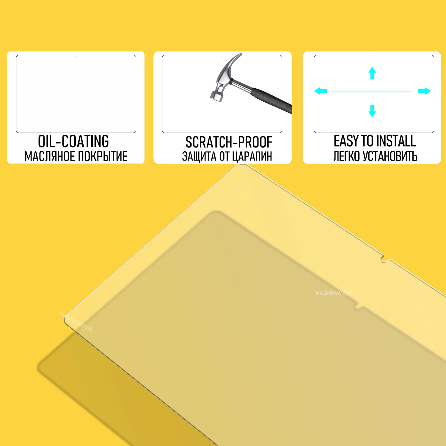 Enhanced Full HD Tempered Glass Screen Protector, Damage-Proof Film with Oil-Coating, Bubble-Free, 2-Pack