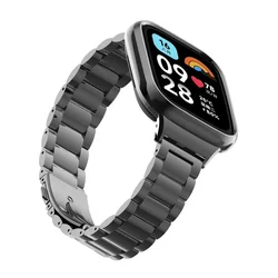 Premium Stainless Steel Strap and Case - Metal Bracelet and Bumper Band Cover Protector for redmi 3 Lite (Black)