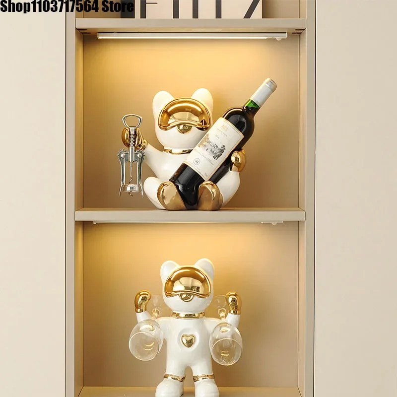 

Violent bear wine rack decoration light luxury high-end modern living room wine cabinet decoration new room side cabinet art dec