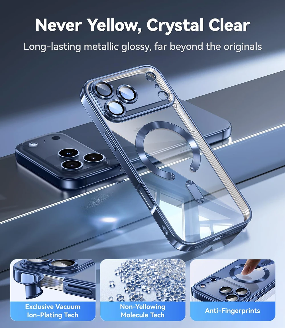 Luxury Glitter Plating Silicone Soft Case with Magnetic Wireless Charging Cover