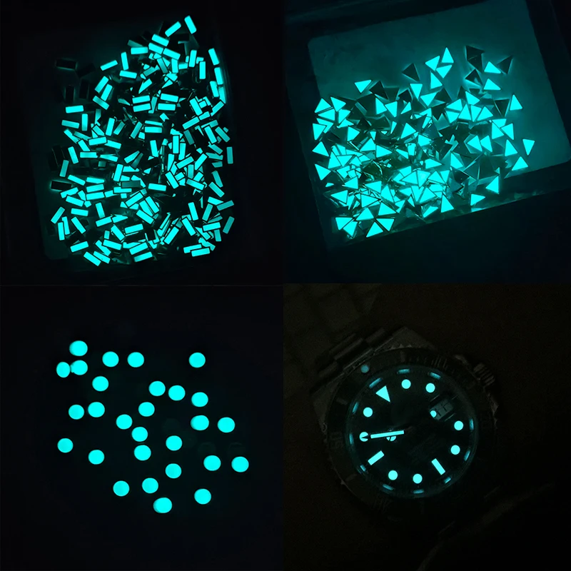 Blue Green Luminous Watch Dial Hour Indices Markers For Rlx Sub GMT Men's Watch Dial Accessories Aftermarket Replacemen