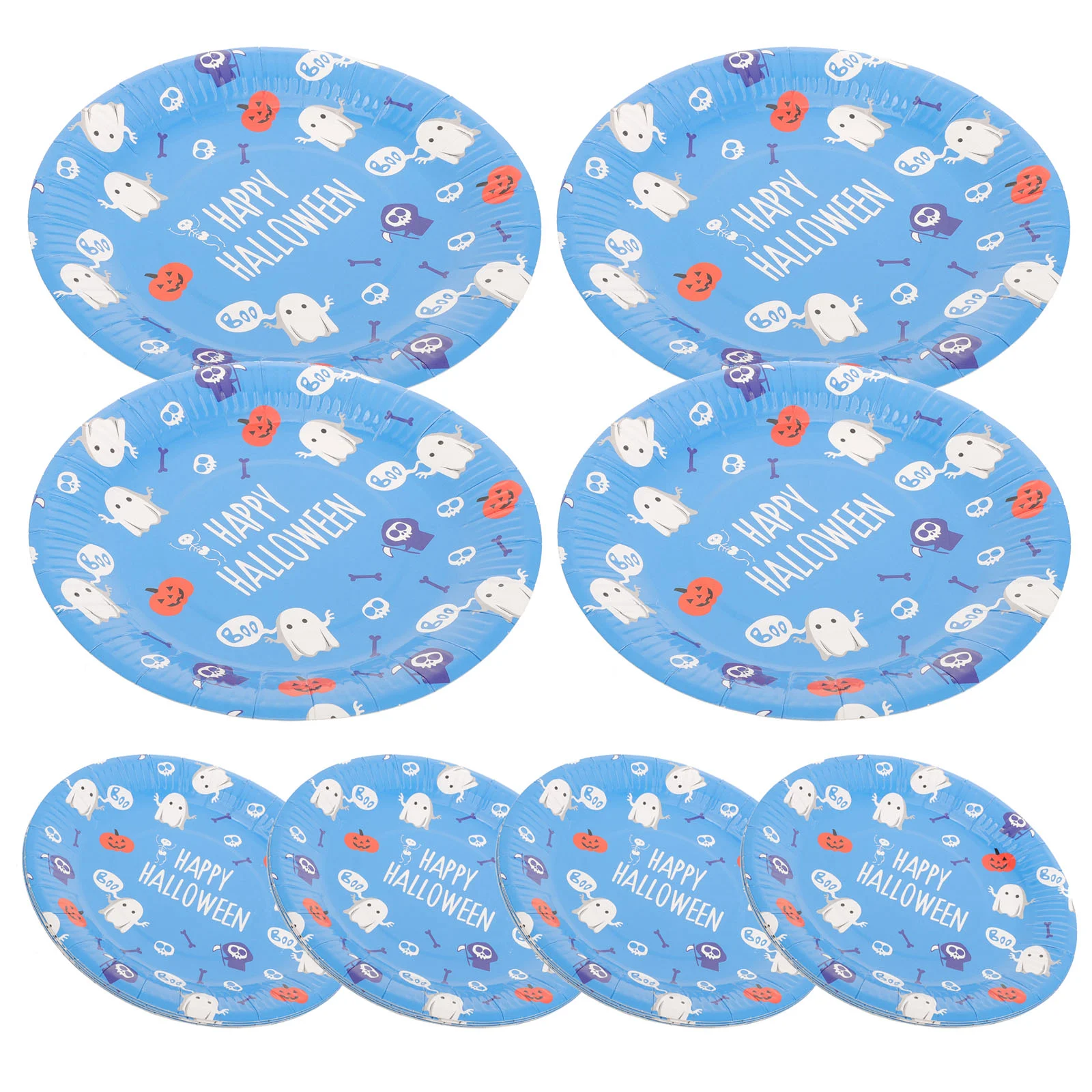 8 Pcs Halloween Party Supplies Paper Plates Dessert Fruit Tray Delicate Cake Dinner