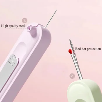 2in1 Hand Sewing Needle Threader and Seam Ripper Easy Threading and Stitch Removal Tool for Seniors Durable Sewing Accessory 1