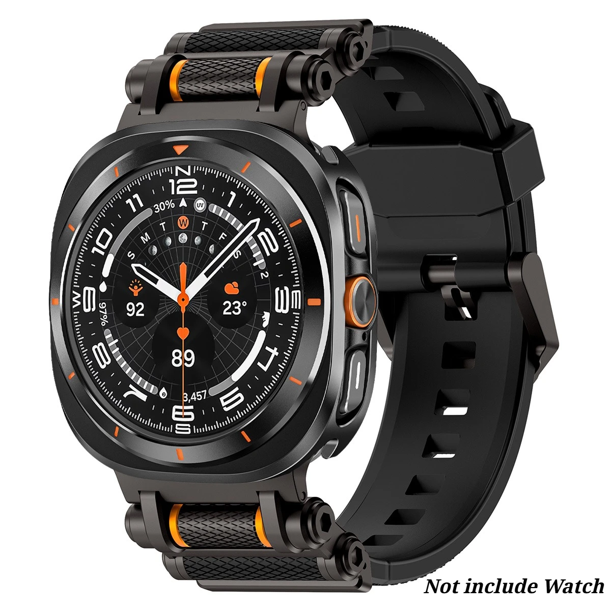 Premium Metal Case with Soft Silicone Strap for Galaxy Watch Ultra - Stylish Smartwatch Accessories