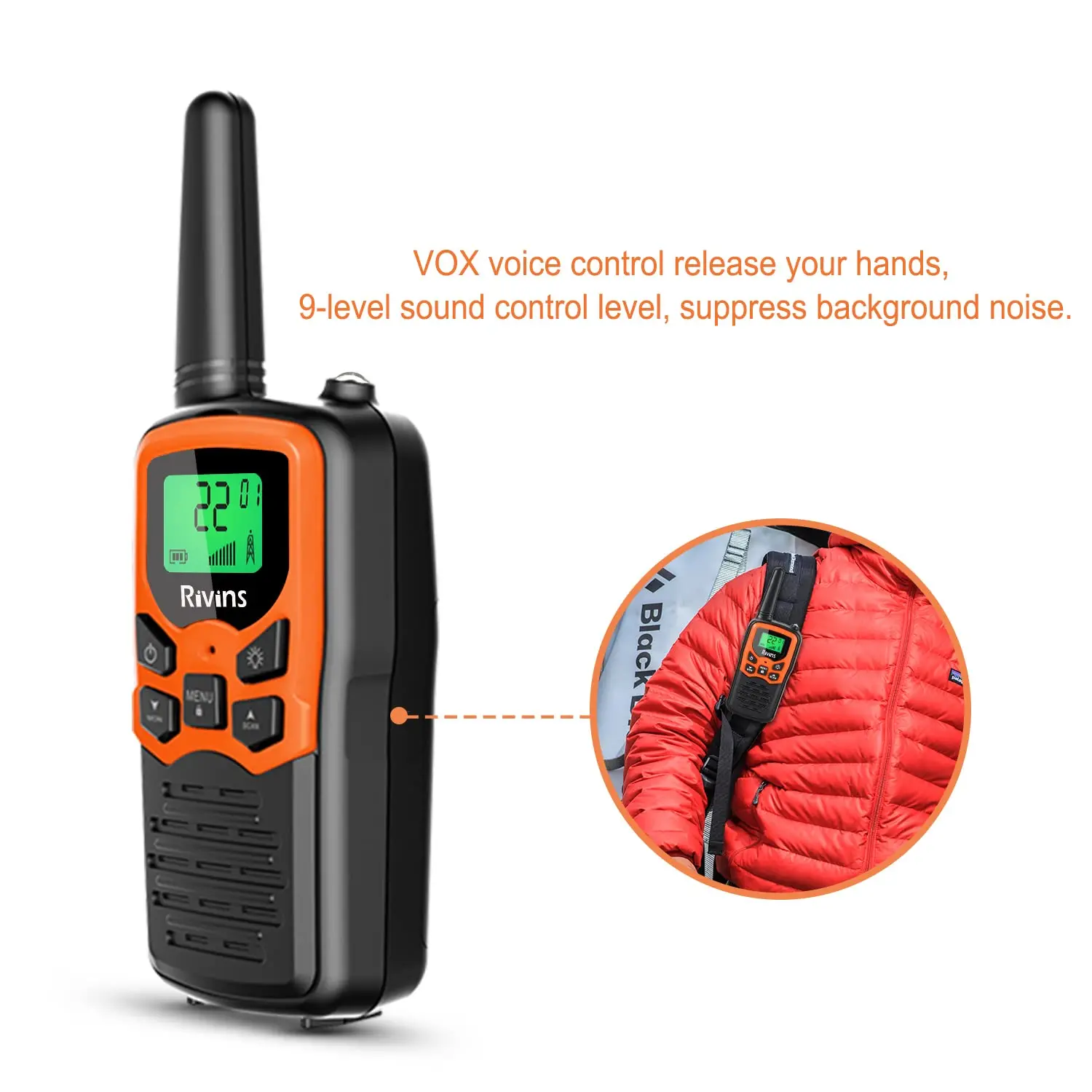 Long Range Walkie Talkies for Adults Two-Way Radios with 22 Channels FRS  VOX Scan LCD Display with LED Flashlight for Field - AliExpress