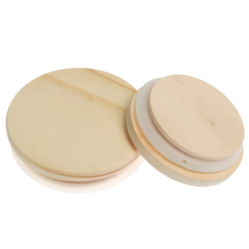 Wooden Jar Lids Various Sizes Reusable Wooden Kitchen Organization Bottle Sealing Caps