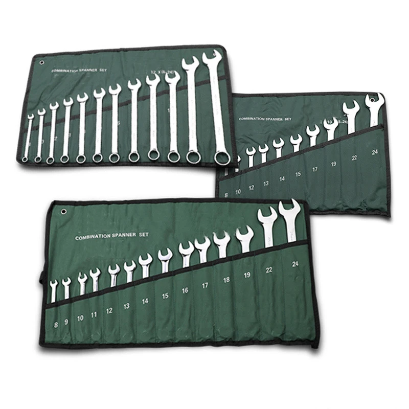 RatchetingWrenchSetDualUseStandardMetricCRVGearRing