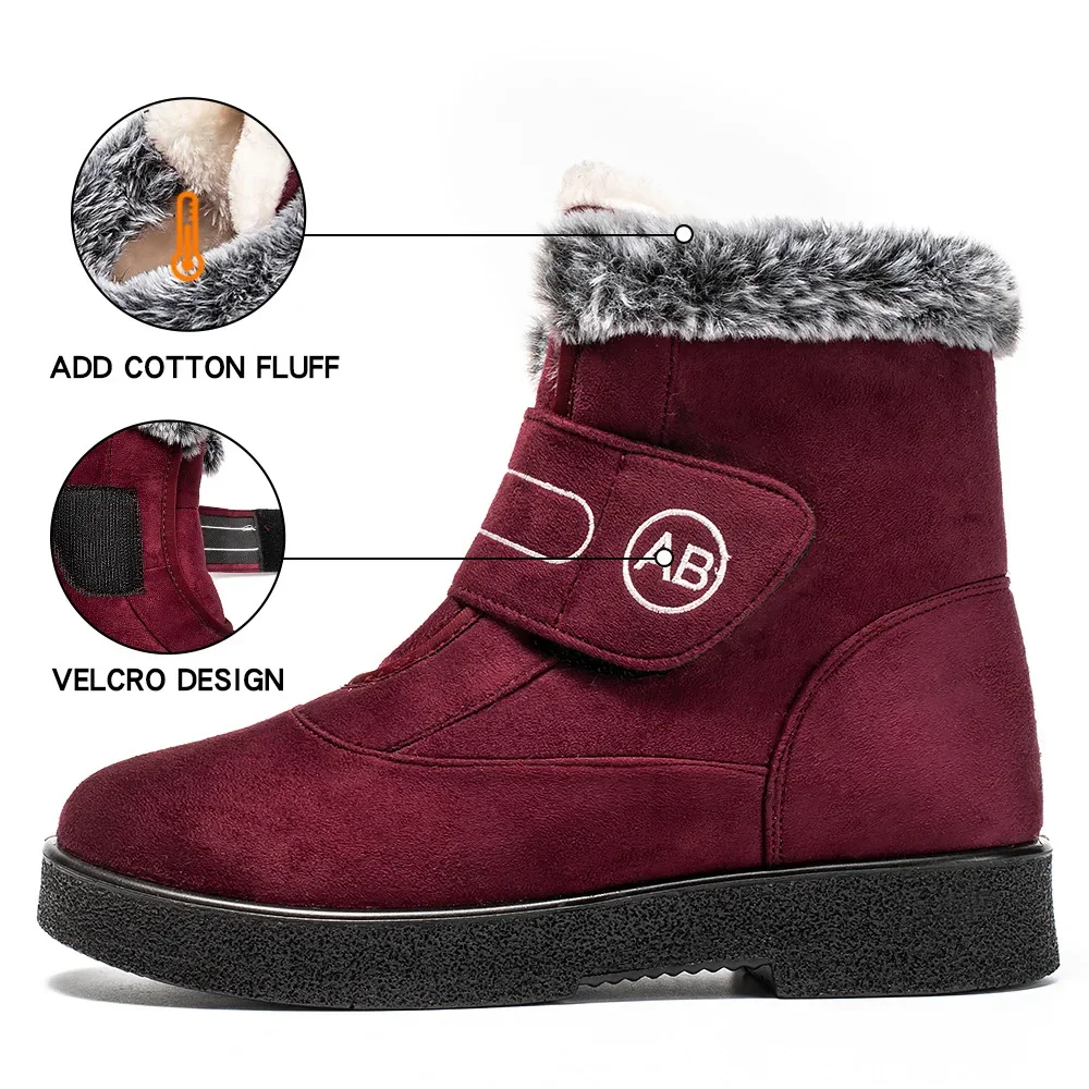 Women's Boots Super Warm Ankle Boots For Women Fur Shoes Winter Shoes Woman Snow Boots For Winter Low Heels Shoes Botas Mujer