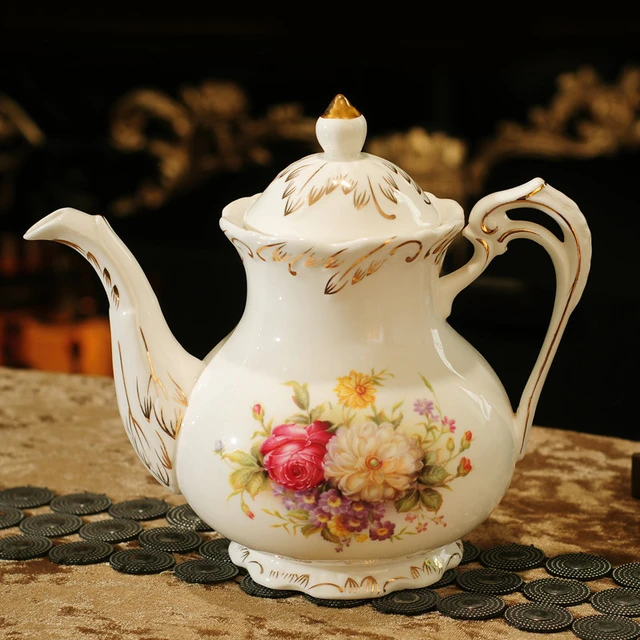 Teiera europea in ceramica porcellana teiera di grande capacità teiera  pastorale pomeridiano vaso per il latte domestico per regalo di nozze -  AliExpress