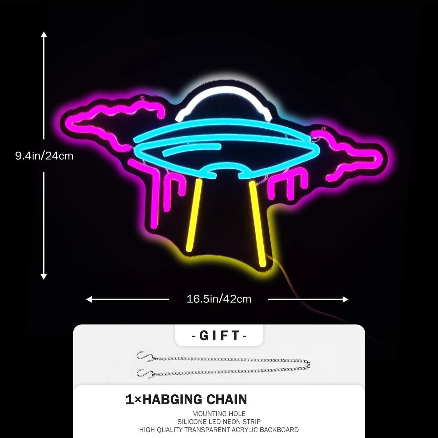 UFO Neon LED Sign Inside Out Home Decor