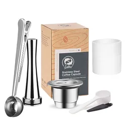 Premium Stainless Steel Refillable Coffee Capsule for Espresso Machines (ICAFILAS) (1pc-ti-ss-tfq)