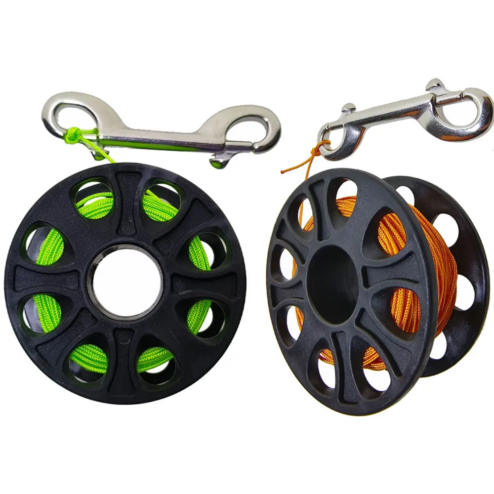 Scuba Diving 20m 30m Finger Spool Reel with Stainless Steel Nylon Line Snap  Bolt - AliExpress